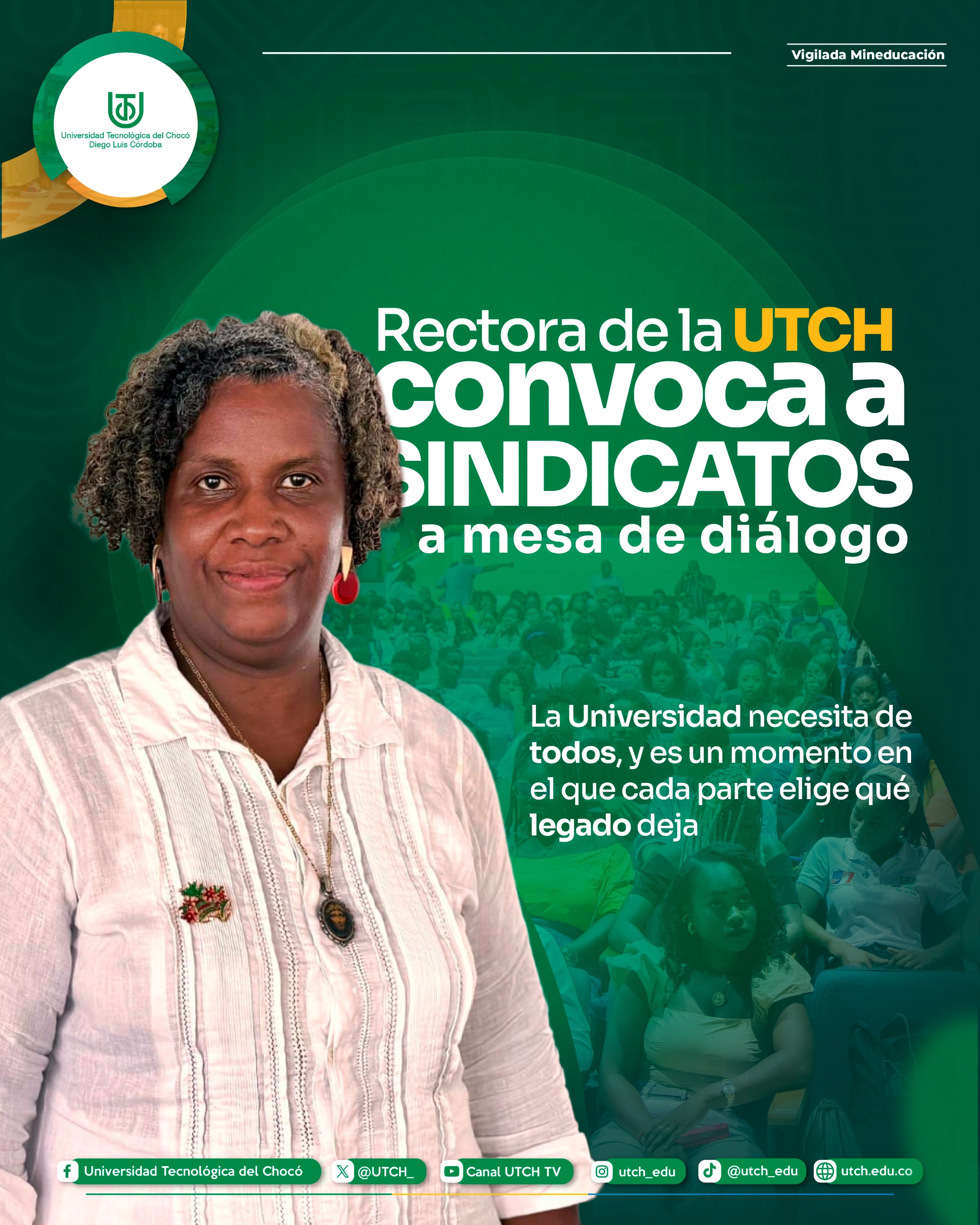 Rectora de la UTCH convoca a mesas de diálogo y concertación con organizaciones sindicales