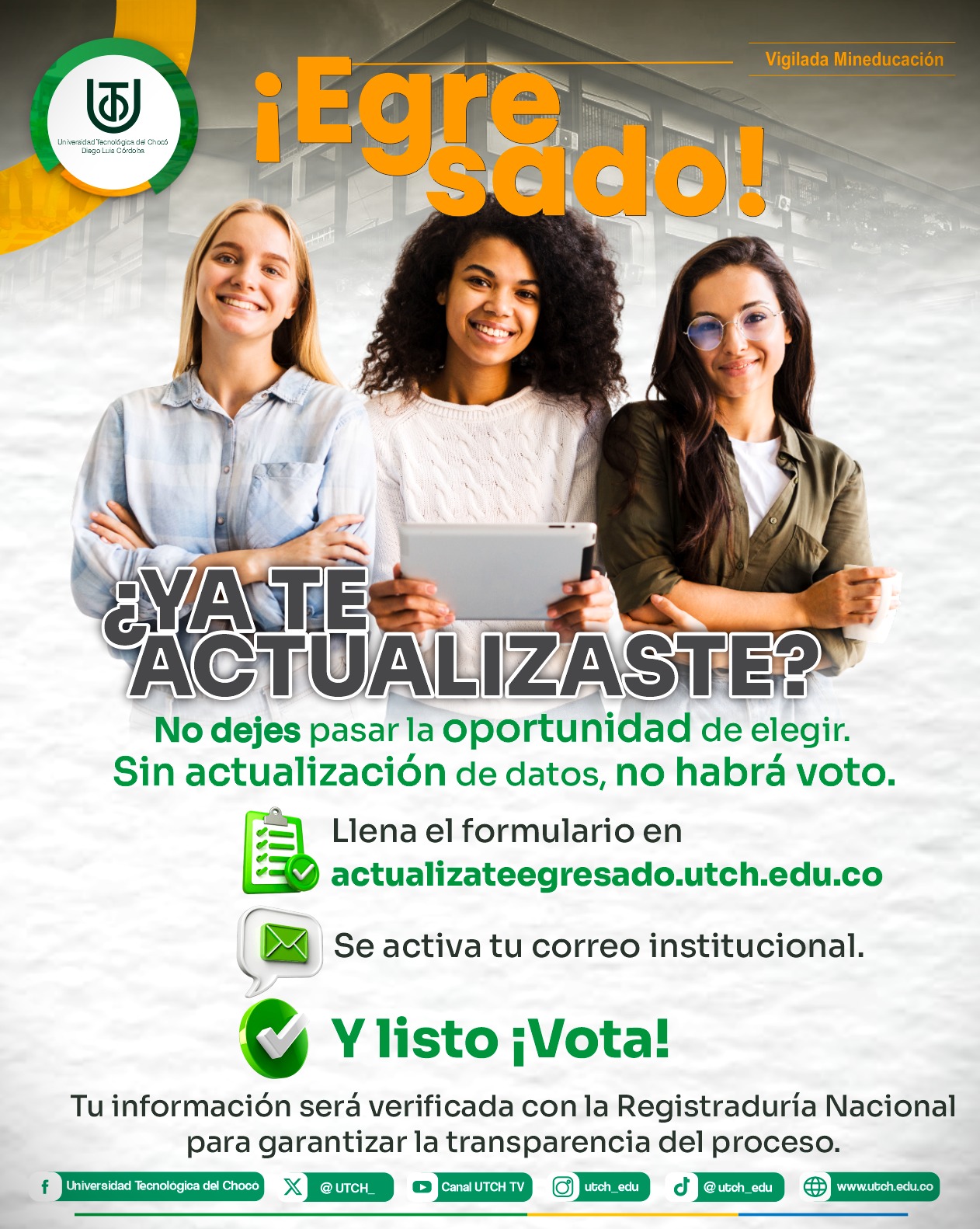 El registro de egresados para votar en la UTCH avanza positivamente