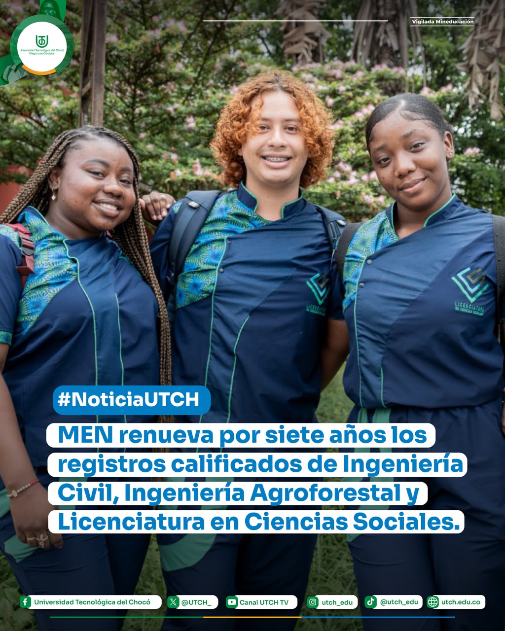 ¡Logro académico! El Ministerio de Educación renueva por 7 años los registros calificados de tres programas clave de la UTCH