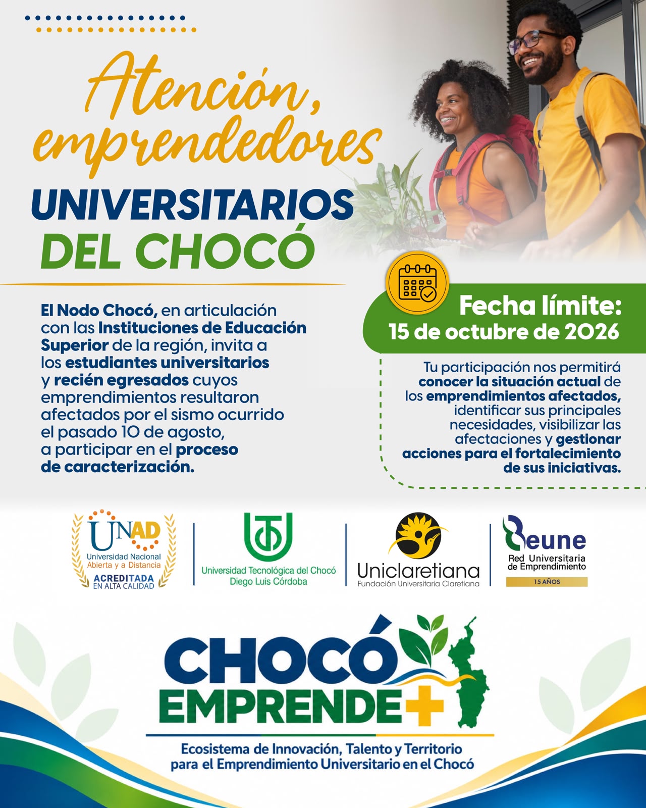 📣 ¡Atención, emprendedores universitarios del Chocó! 🚀