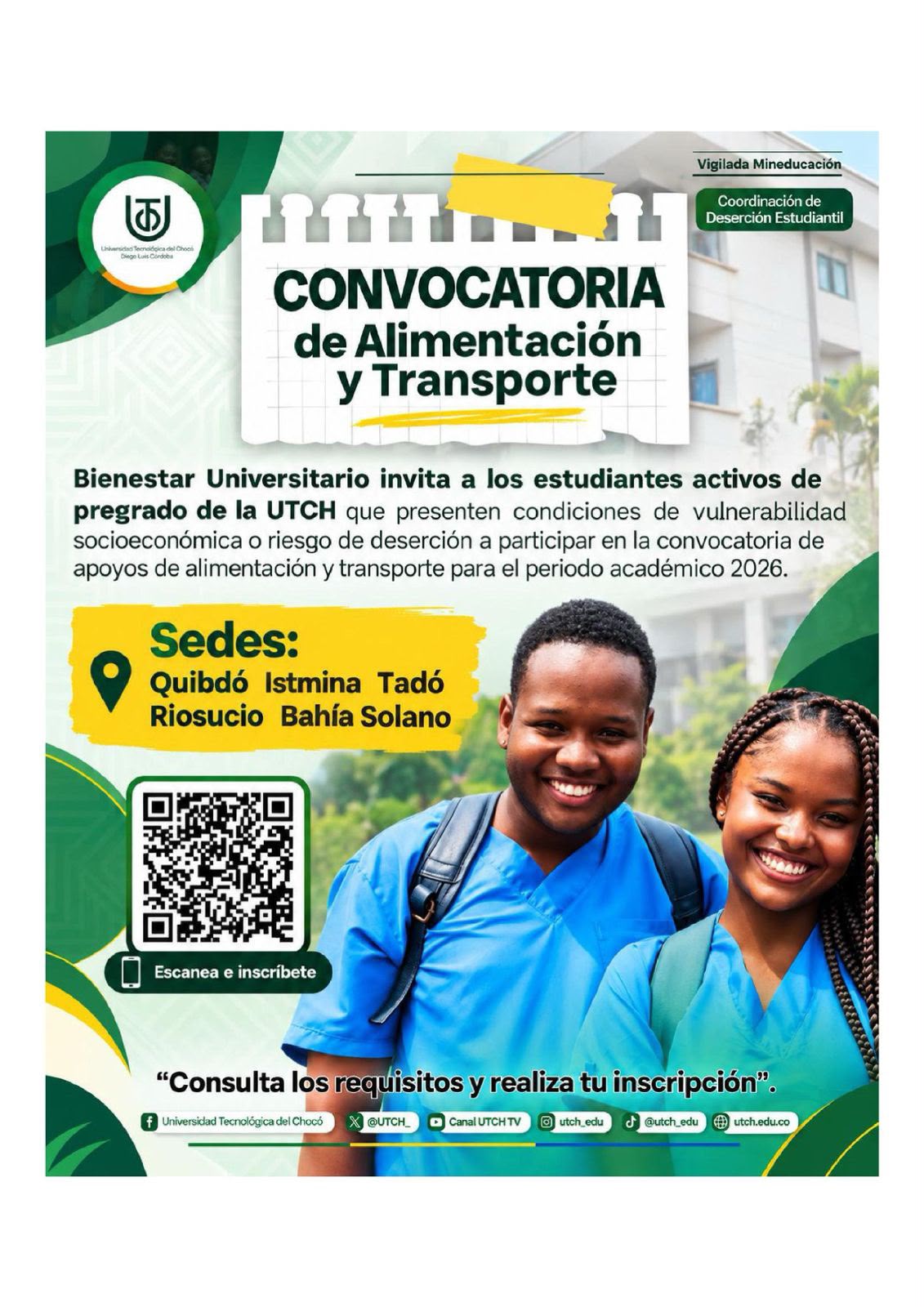 ¡Convocatoria de Alimentación y Transporte 2026!
