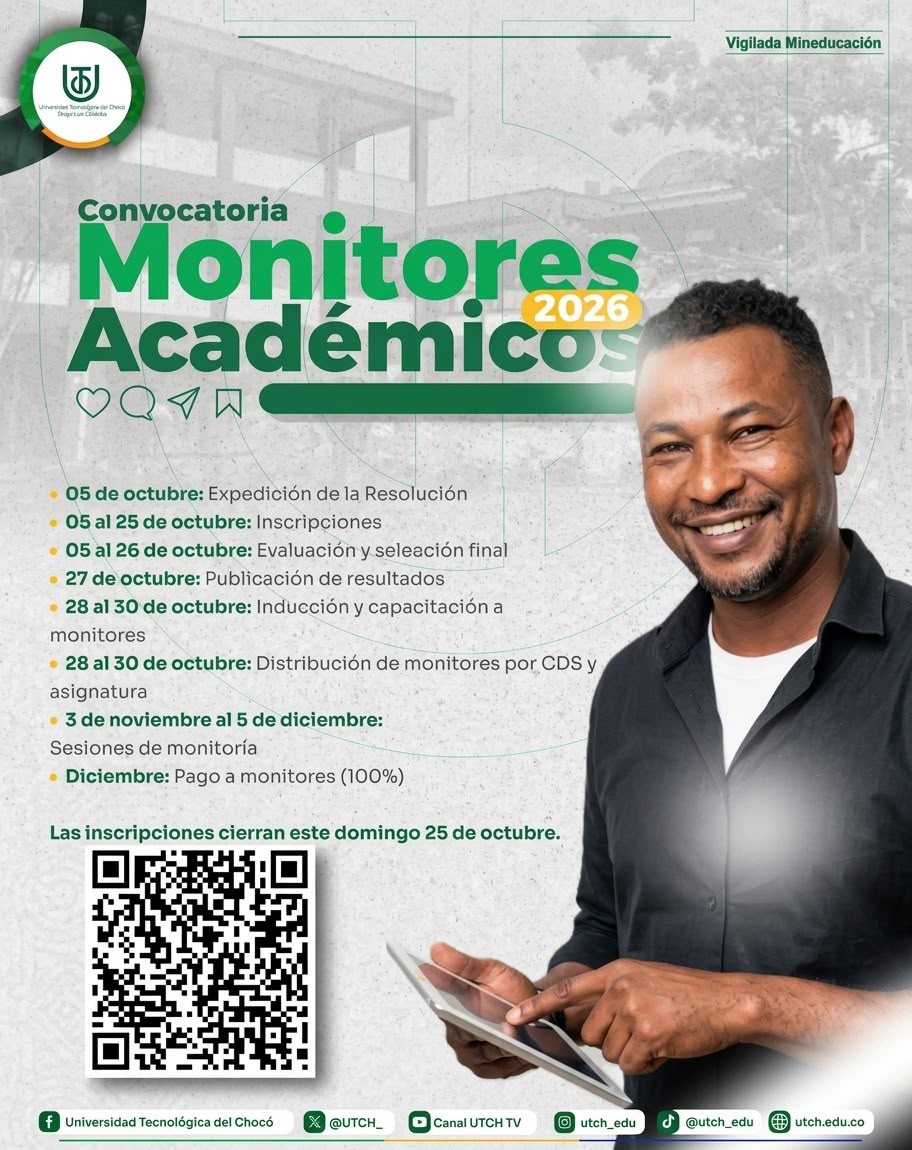 Convocatoria para monitores académicos 2026